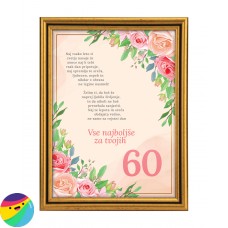 Voščilo za 60 let - Vrtnice